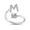 Initial Letter Ring with Zircon Accent