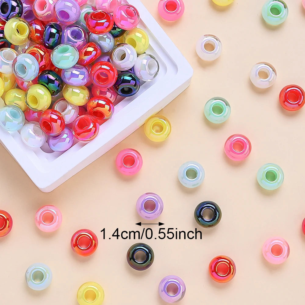 Multicolor Faceted Acrylic Spacer Beads for Jewelry Making