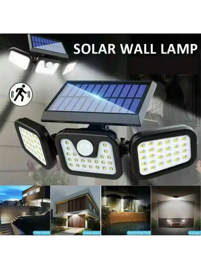 3-Head Adjustable Solar Security Light with 270° Motion Sensor