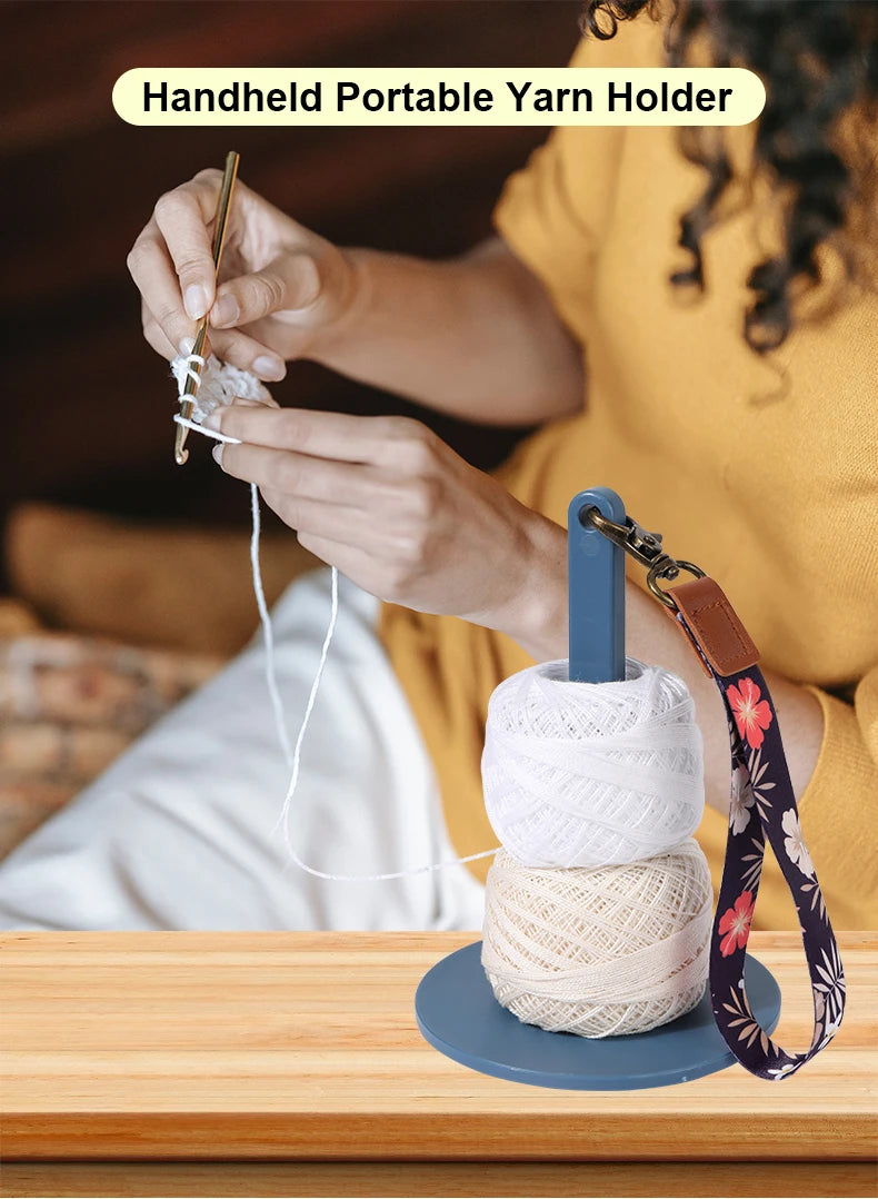 Yarn Holder with Wrist Strap for Knitting & Crochet