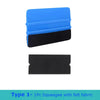 A blue and black squeegee tool kit with felt fabric for vinyl wrap and film application.