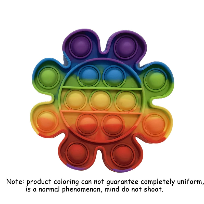 Rainbow Pop-It Fidget Board - Sensory Stress Relief Toy
