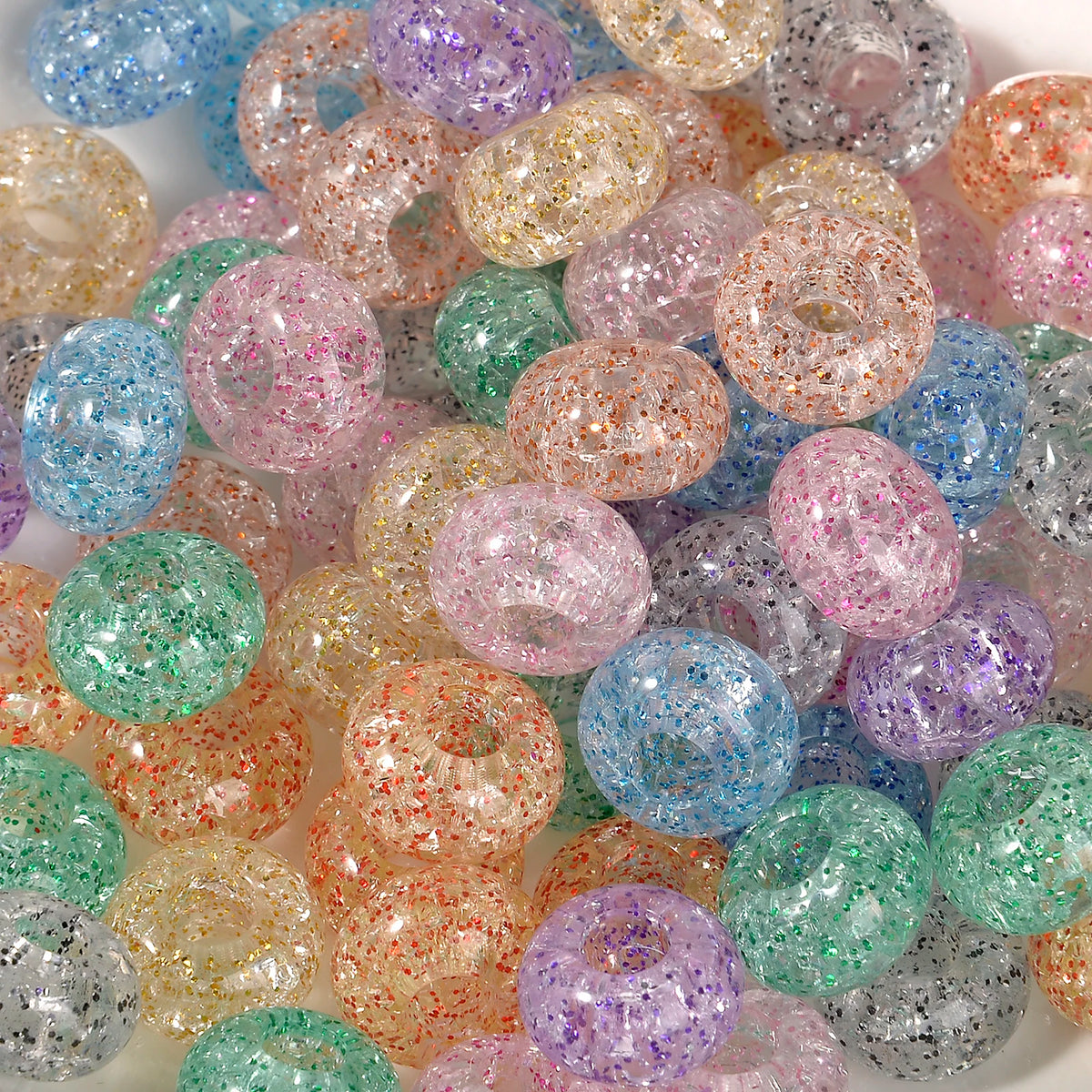 Mixed Rainbow Resin Spacer Beads for Jewelry Making