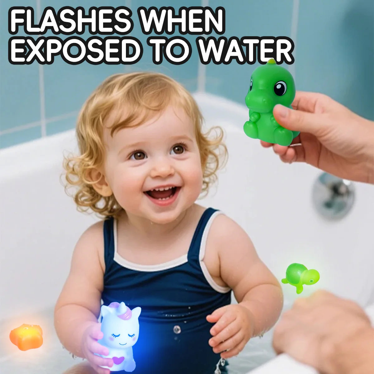 Dinosaur LED Bath Toy with Color-Changing Lights