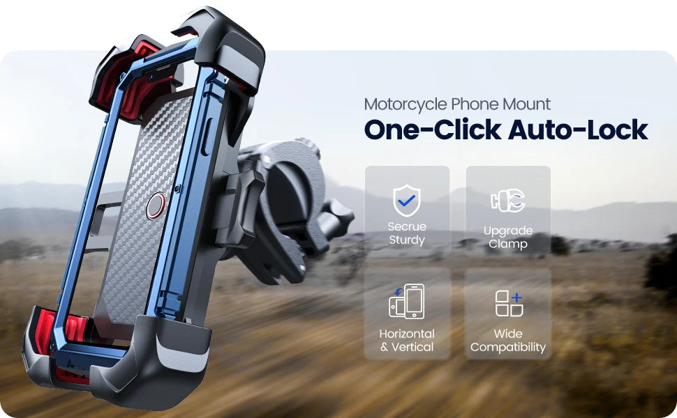 Universal Bike Phone Holder with 360° Rotation & Auto-Lock