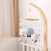 Wooden and Felt Crib Mobile with Cloud and Star Rattles