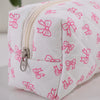 Bowknot Print Makeup Bag - Large Capacity Travel Toiletry Organizer