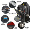 Sac à dos d'ordinateur portable noir pour affaires, avec fermeture éclair métallique, poches avant zippées et poche en filet 