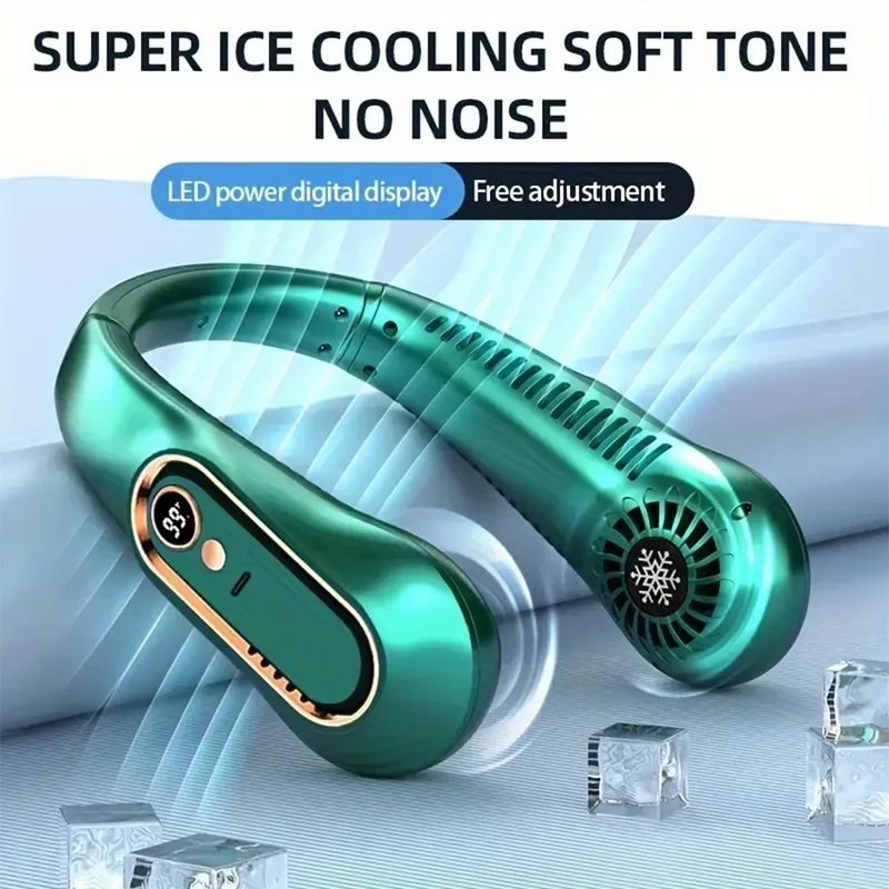 Bladeless Wearable Neck Fan with LED Display