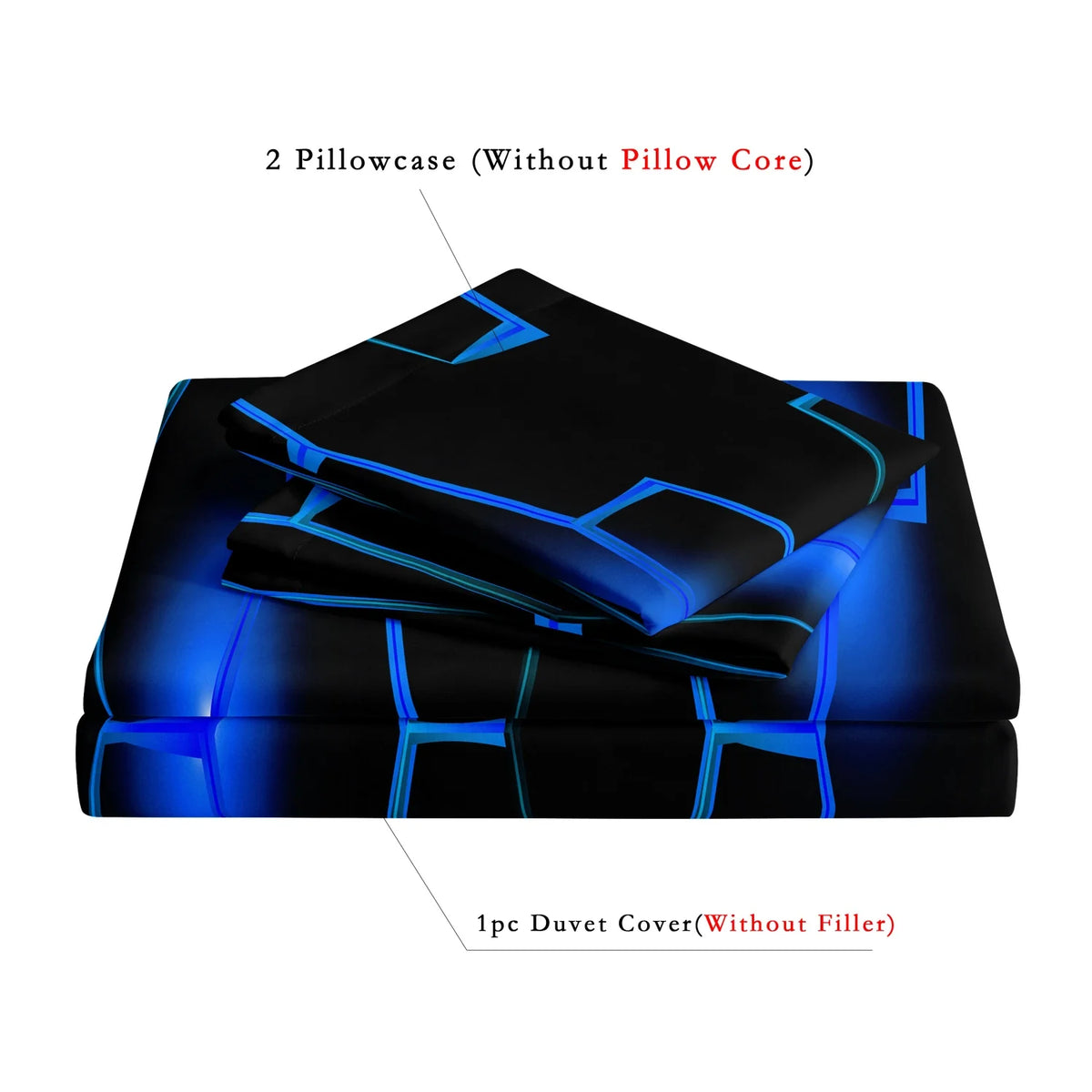 Geometric 3D Hexagonal Honeycomb Duvet Cover Set