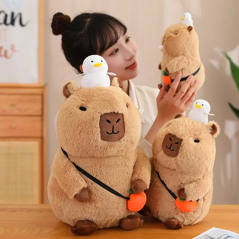Cute Turtle Backpack Capybara Plush Toy Set
