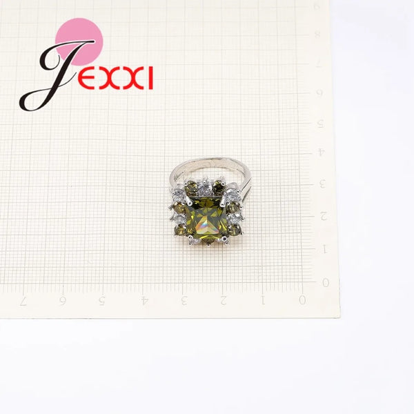 Halo Engagement Ring with Cubic Zirconia