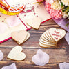Natural Unfinished Wooden Heart Shapes for DIY Crafts