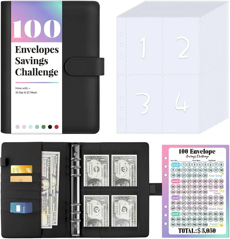 Carpeta del Reto de Ahorro con 100 Sobres