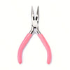 Pink Jewelry Pliers Tool Kit with Needle, Round Wire Cutter, and Curved Nose Pliers
