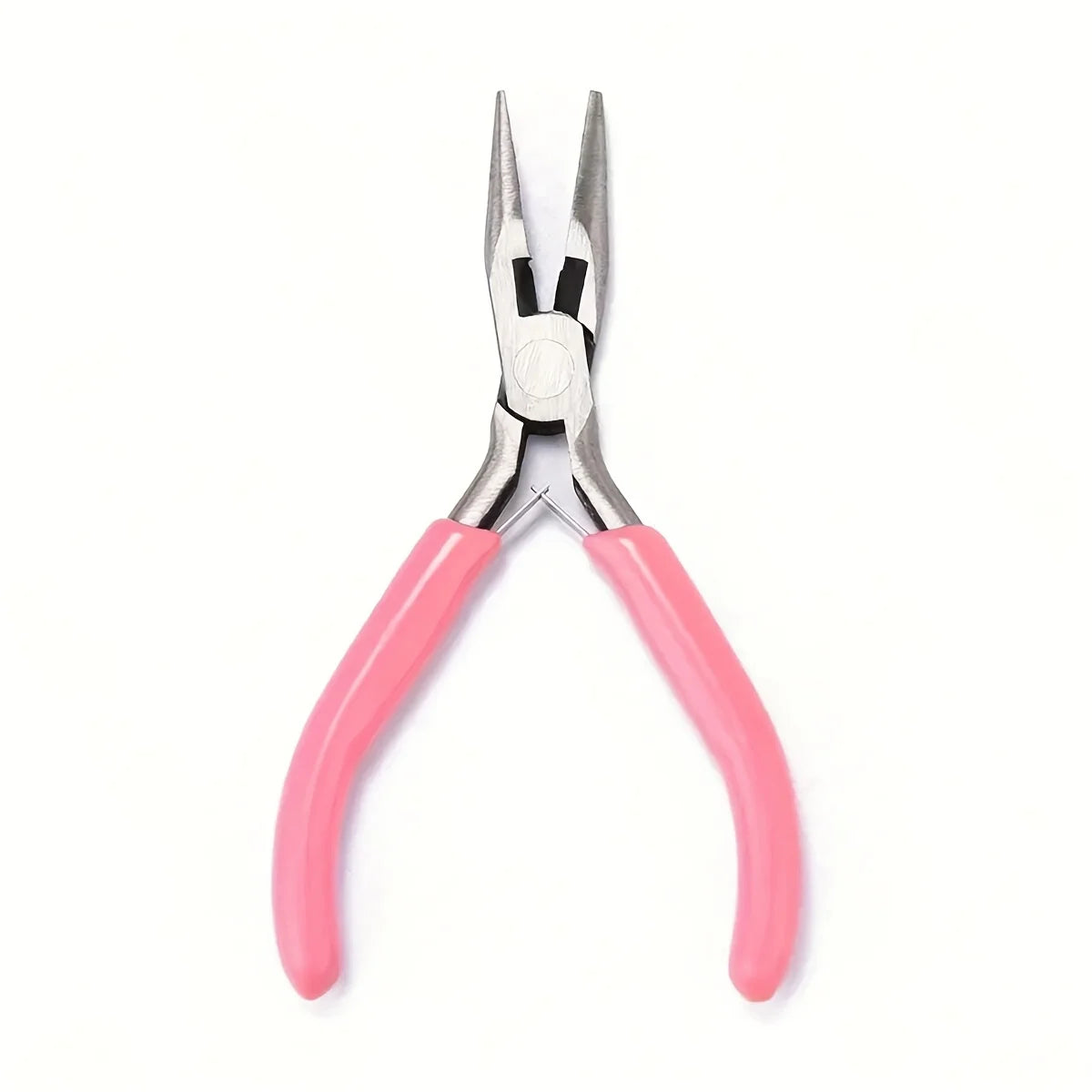 Pink Jewelry Pliers Tool Kit with Needle, Round Wire Cutter, and Curved Nose Pliers