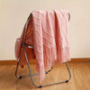 Khaki Knitted Throw Blanket with Tassels