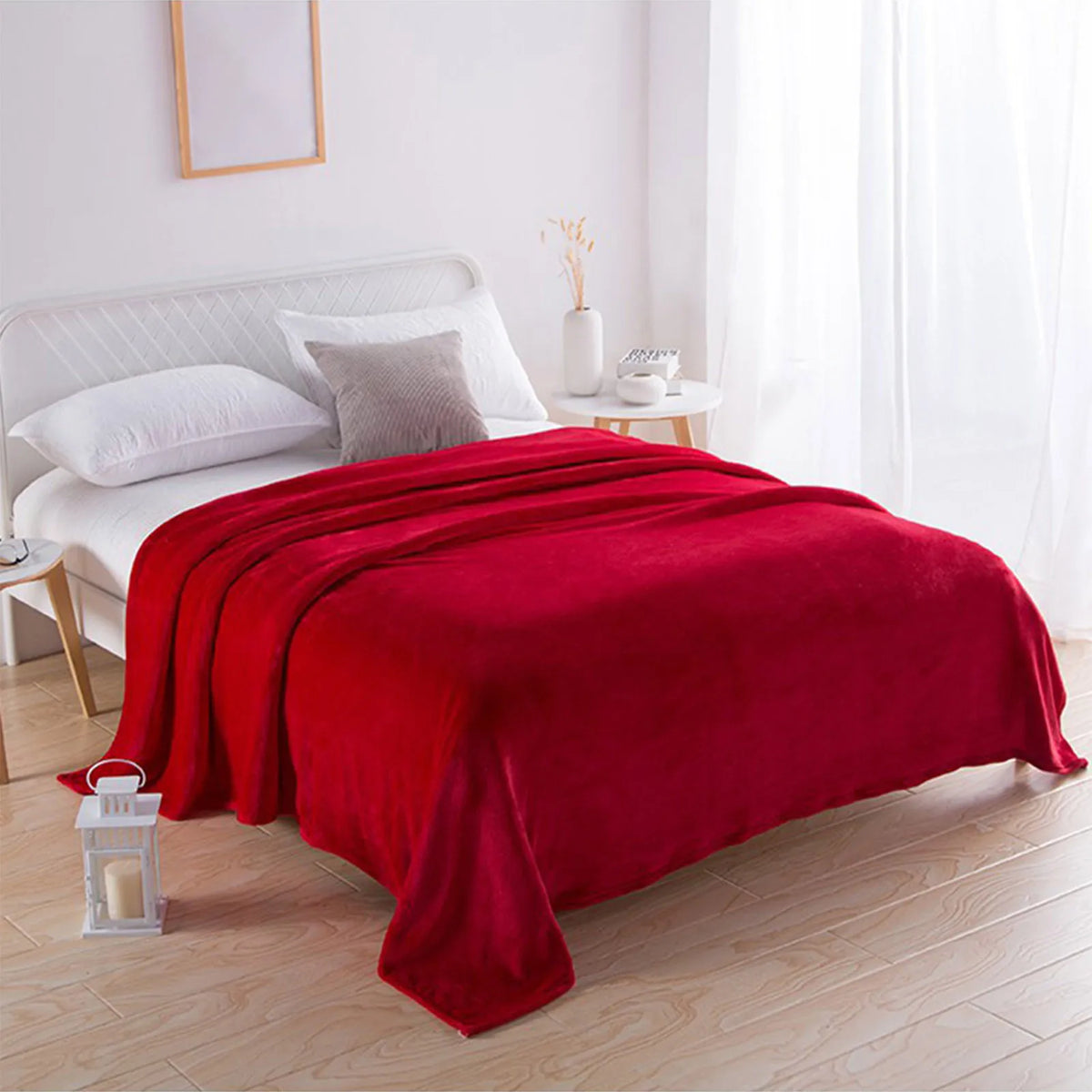 Cozy Coral Fleece Throw Blanket