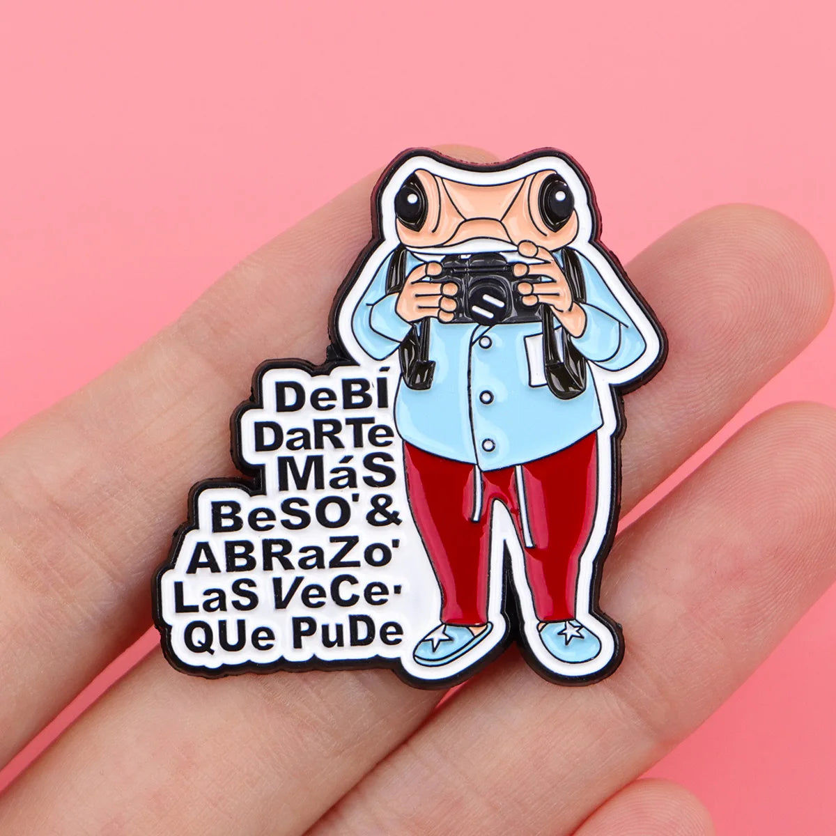 Cute Frog Enamel Pin with Sarcastic Quote