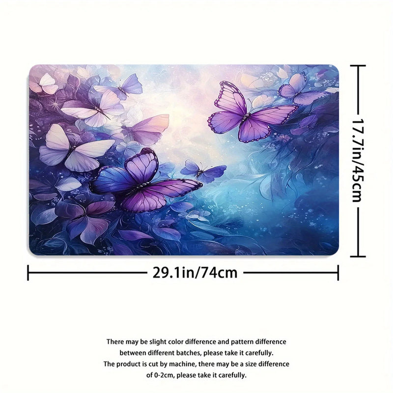 Set de Cortina de Baño con Mariposa Púrpura