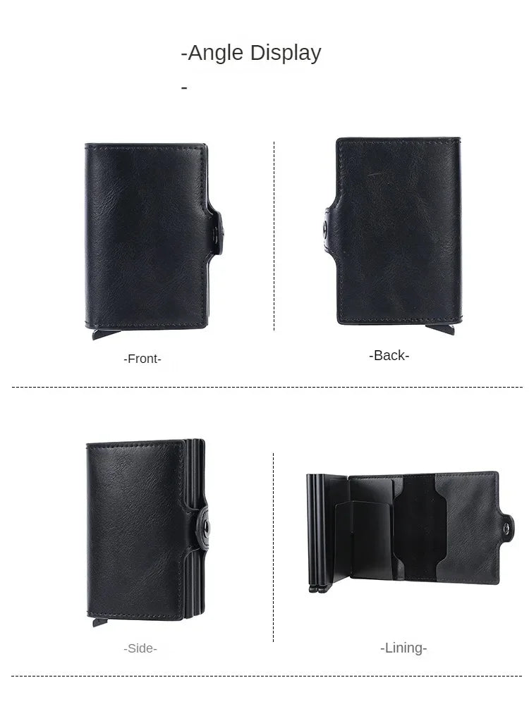 Slim Dual-Layer RFID-Blocking Carbon Fiber Wallet for Men