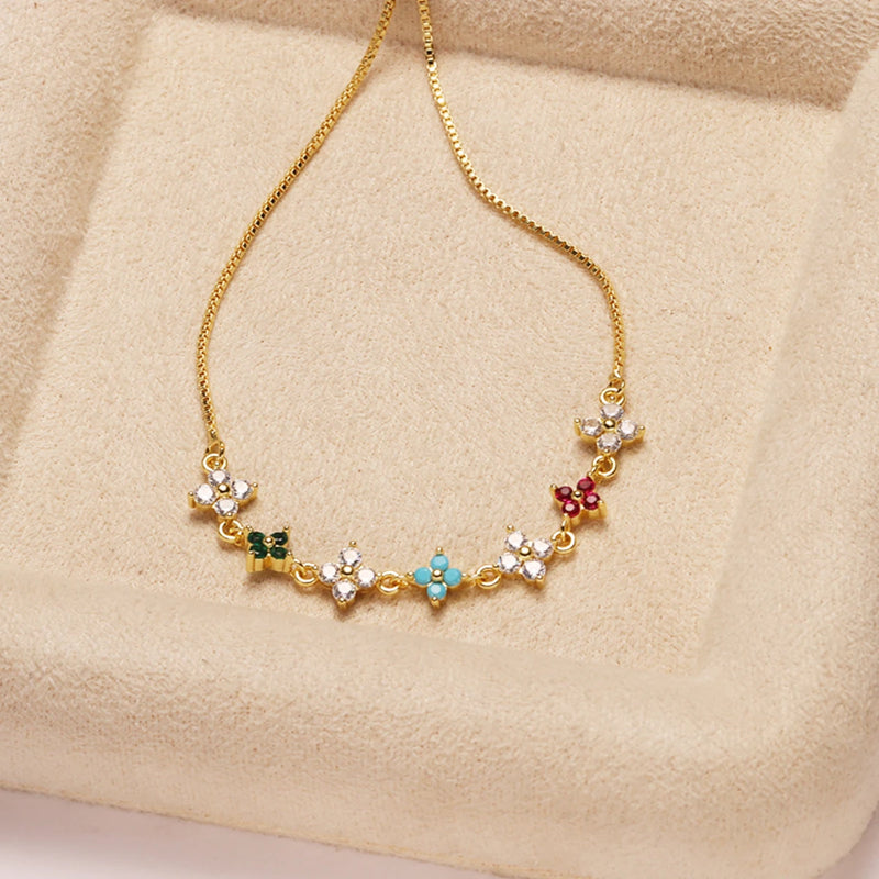 Delicate Clover Bracelet with Cubic Zirconia
