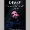 Album art for Drake's For All The Dogs featuring a portrait of the artist.