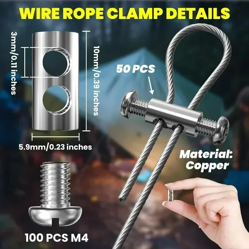 Copper Wire Rope Cable Clamps for 1.5-2.5mm Cables