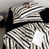 Ensemble de housse de couette rayée noir et blanc classique