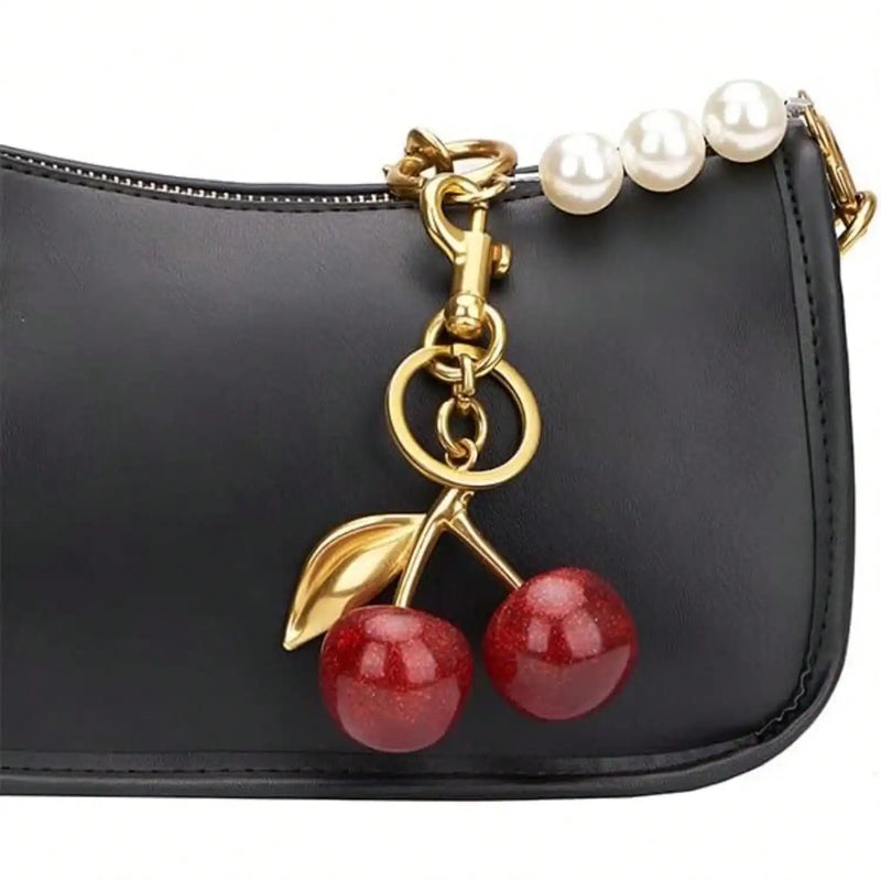 Gold-Plated Cherry Bag Charm