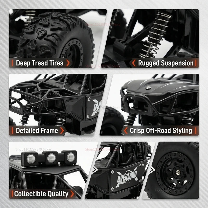 High-Speed Off-Road RC Monster Truck with LED Lights