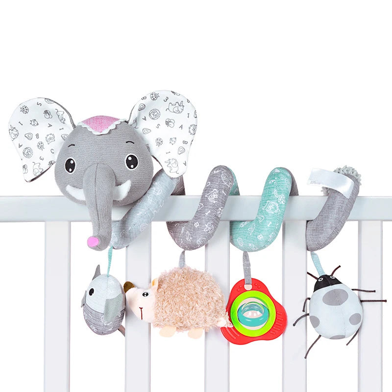 Soft Car Seat & Stroller Toy Set with Mirror, Crinkle, and Squeaky Sounds