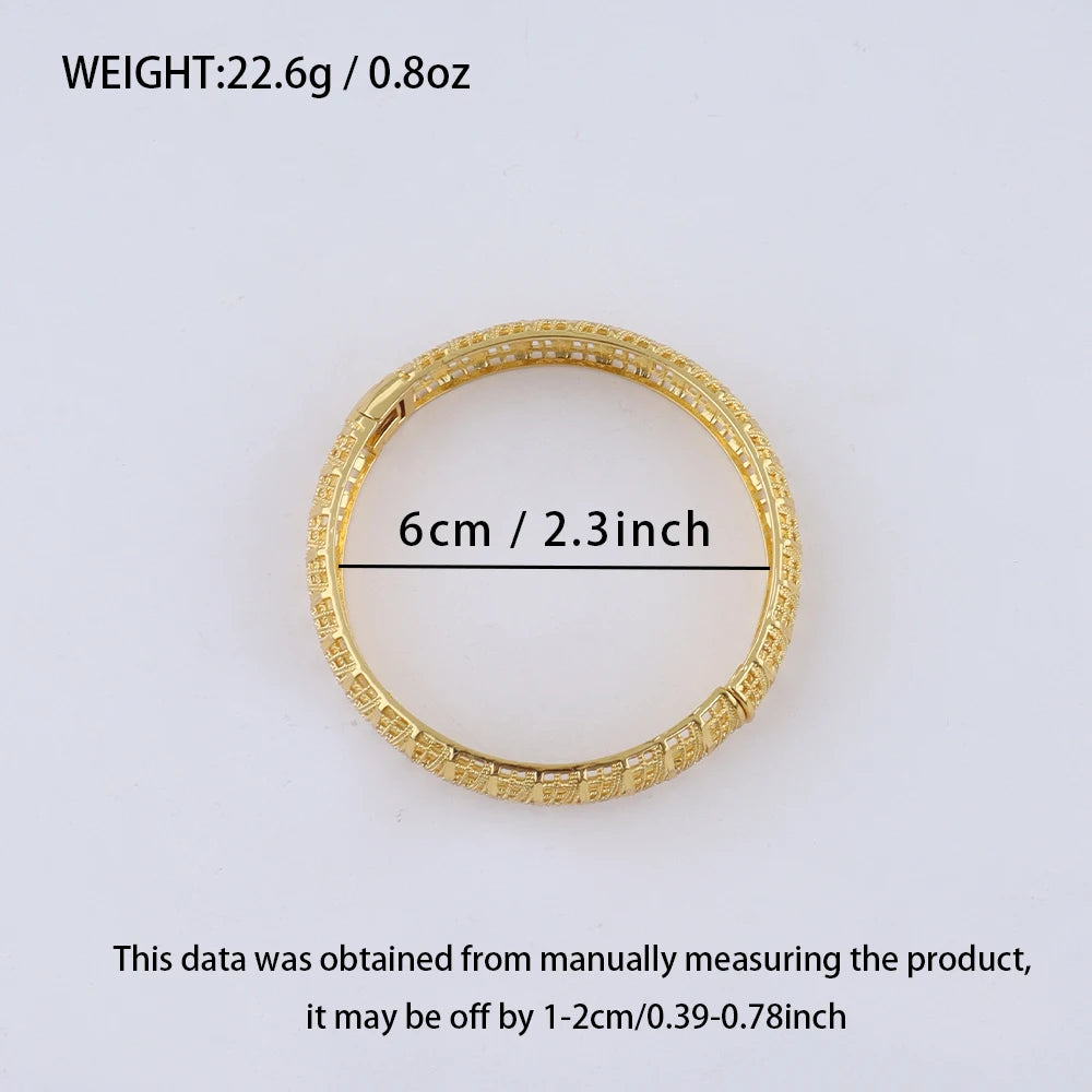Gold Plated Hollow Bangles for Women
