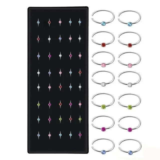 Ensemble de Piercings de Nez en Acier Inoxydable Géométrique