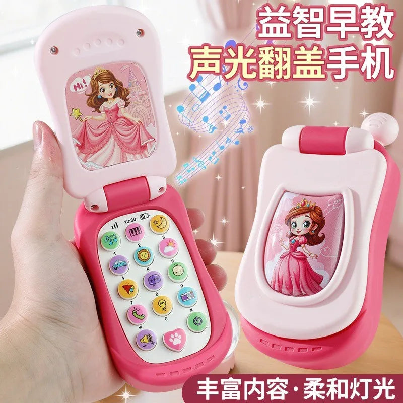 Kids' Cartoon Flip Phone Toy with Music and Learning Games
