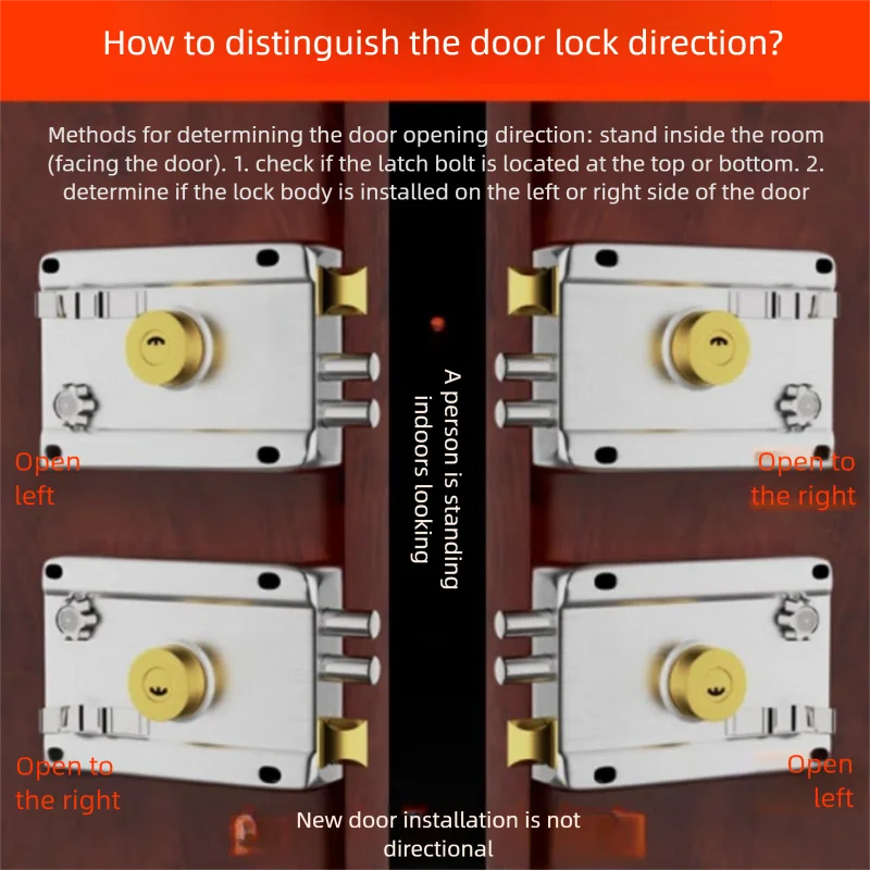 Stainless Steel Exterior Door Lock with 5 Keys