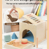 Montessori 4-in-1 Wooden Color Sorting & Shape Matching Box for Toddlers