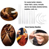 A set of professional leather sewing needles, waxed thread, and various tools for sewing leather, blankets, and fabric.