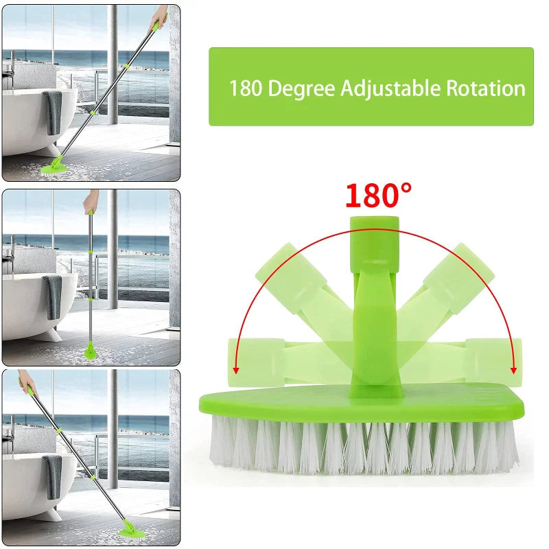 Adjustable Telescopic Cleaning Brush with Interchangeable Heads