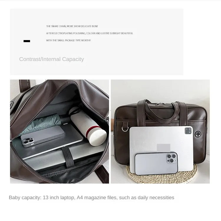 Japanese Preppy PU Leather Shoulder Bag