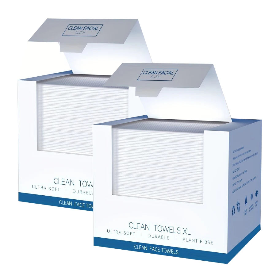 Large Disposable Face Towels – 40 Count, Soft & Thick for Gentle Cleansing