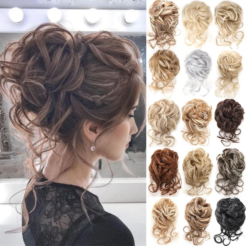 Synthetic Messy Bun Hair Extension with Claw Clip