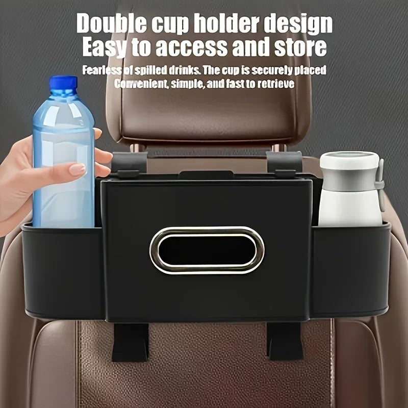 Multifunctional Car Seat Back Organizer with Phone and Cup Holders