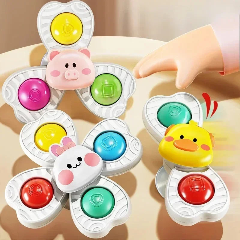Suction Cup Spinning Bath Toys for Babies (Set of 3)