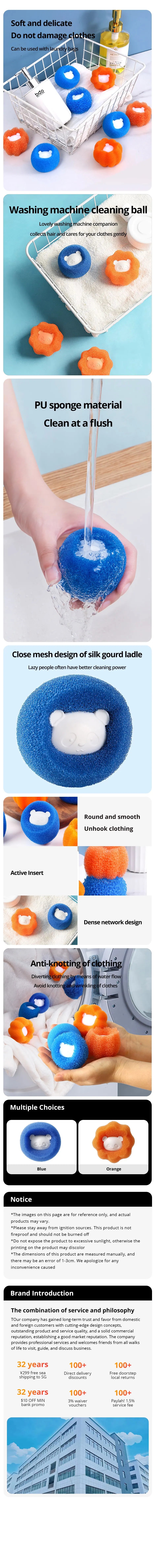 A hand is squeezing a blue laundry ball, demonstrating the cleaning power of reusable pet hair remover balls.