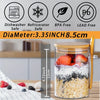 Airtight Glass Overnight Oats Jars with Spoon (16 oz)