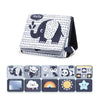 A high-contrast crinkle cloth book featuring an elephant and a tummy time mirror for babies.
