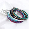Natural Stone Bead Bracelet with Adjustable Lace-Up Closure