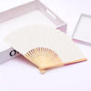 Classic Bamboo Folding Fan with Blank Canvas Design