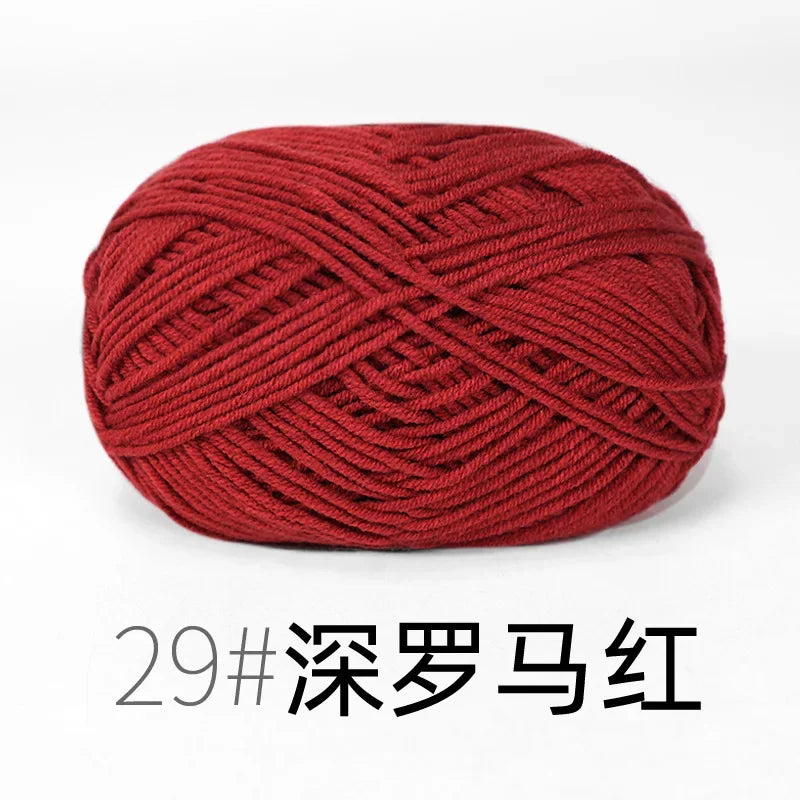 4-Ply Soft Cotton Blend Yarn for Knitting and Crochet